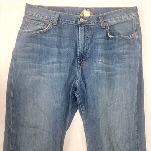 Lucky Brand Men's Blue Denim Jeans Pants Size 36 Bootcut 33" Inseam 36x33 Frayed